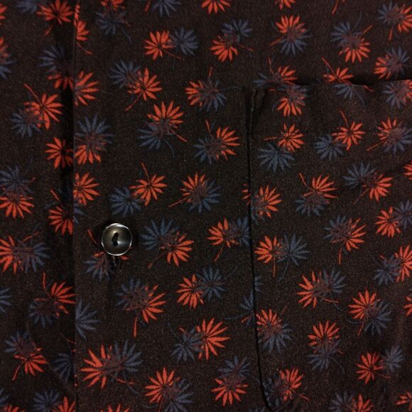 Express hawaiian shirt mens L Large blue rayon all over floral short sleeve - Picture 3 of 11